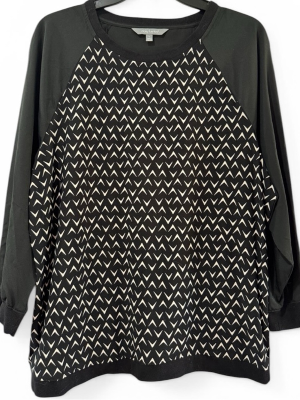 daisy fuentes® Spike Mixed-Media Top - Women's Size Large